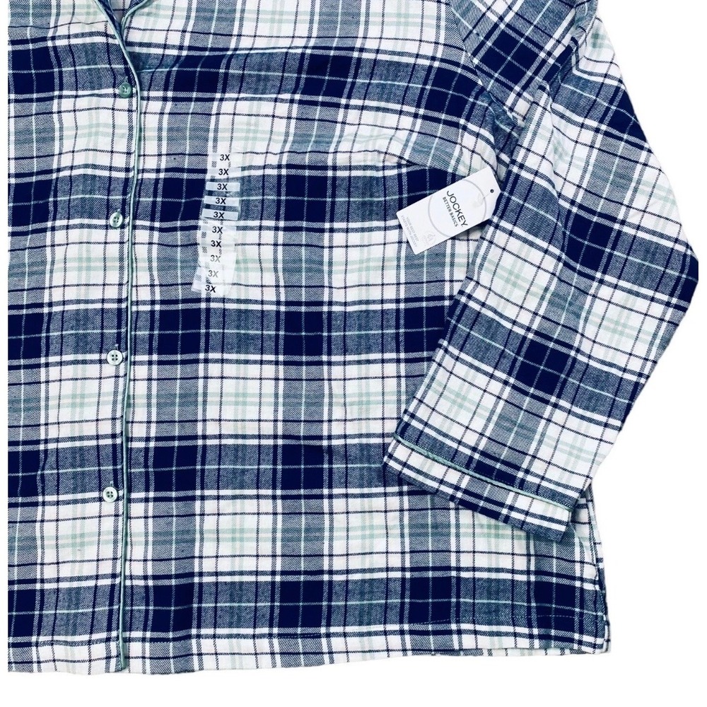 Jockey Pajama Top Womens 3X Winter Dawn Long Sleeve Button Down Soft Flannel Top - Picture 5 of 9